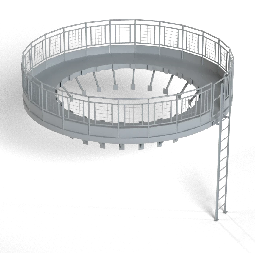 Plataforma circular de tanque, renderizada pelo ZM UNFOLD