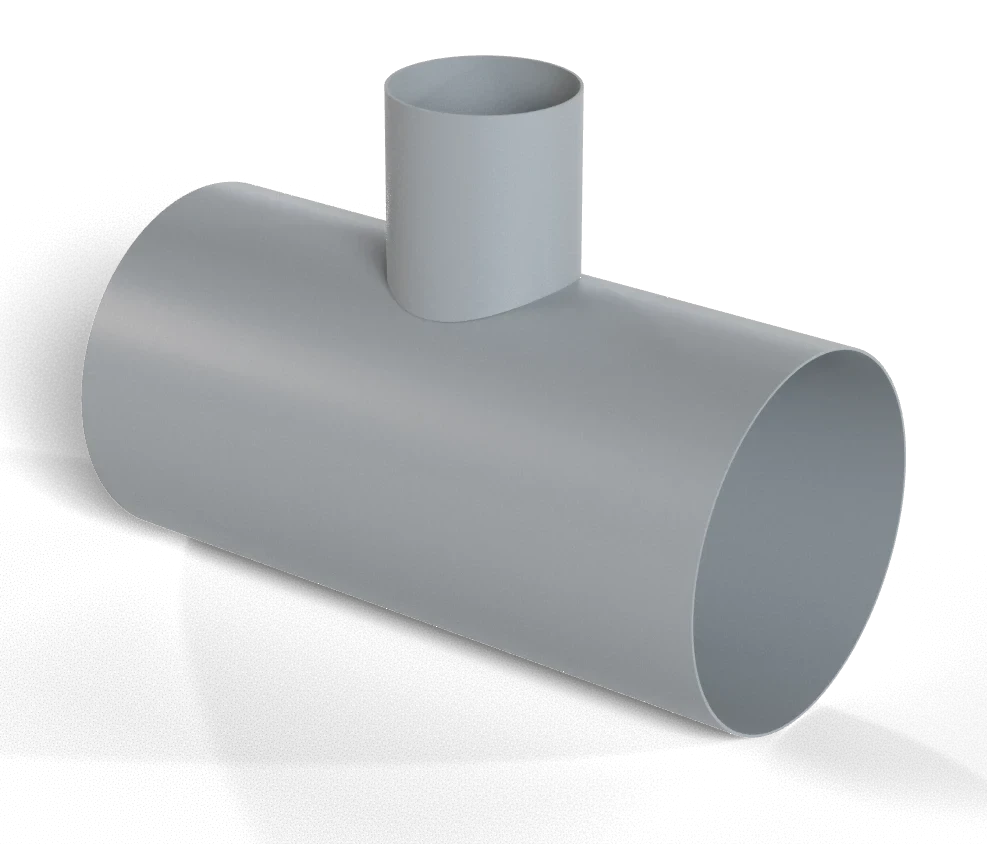 Boca de lobo em aço carbono · ral 7040, renderizada pelo ZM UNFOLD